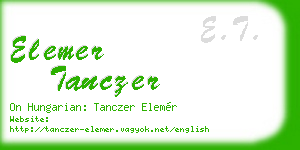 elemer tanczer business card